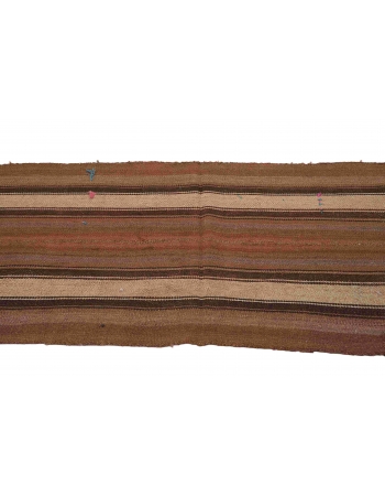 Brown Vintage Turkish Kilim Rug - 2`6″ x 5`11″