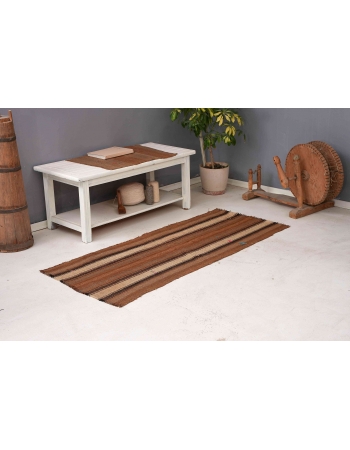 Brown Vintage Turkish Kilim Rug - 2`6″ x 5`11″
