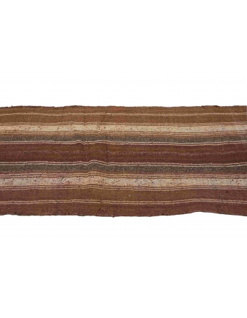 Striped Vintage Brown Kilim Runner - 2`6″ x 6`9″