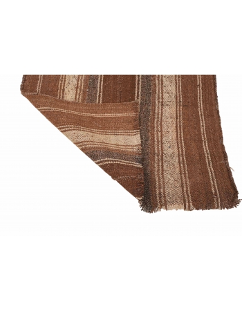 Striped Vintage Brown Kilim Runner - 2`6″ x 6`9″