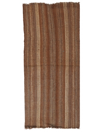 Vintage Brown Modern Kilim Runner - 2`5″ x 5`8″