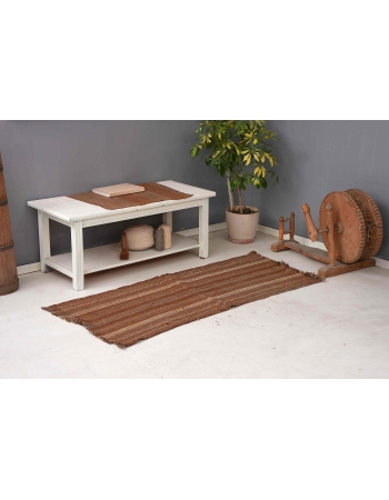 Vintage Brown Modern Kilim Runner - 2`5″ x 5`8″