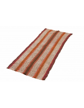 Orange & Brown Vintage Kilim Runner - 2`5″ x 6`11″