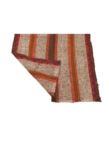 Orange & Brown Vintage Kilim Runner - 2`5″ x 6`11″