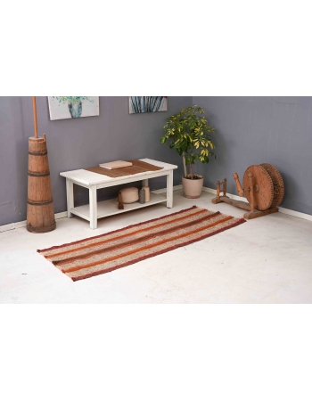 Orange & Brown Vintage Kilim Runner - 2`5″ x 6`11″