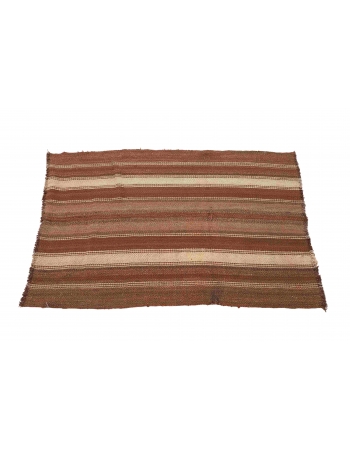 Small Vintage Brown Kilim Rug - 2`9″ x 3`11″
