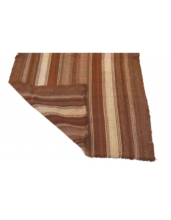 Small Vintage Brown Kilim Rug - 2`9″ x 3`11″