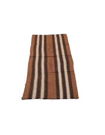 Striped Brown Vintage Kilim Runner - 2`6″ x 8`2″