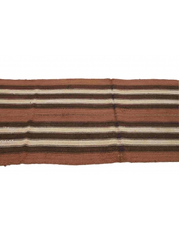 Striped Brown Vintage Kilim Runner - 2`6″ x 8`2″