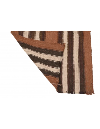 Striped Brown Vintage Kilim Runner - 2`6″ x 8`2″