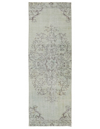 Green Overdyed Vintage Runner - 2`6″ x 7`7″