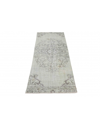 Green Overdyed Vintage Runner - 2`6″ x 7`7″