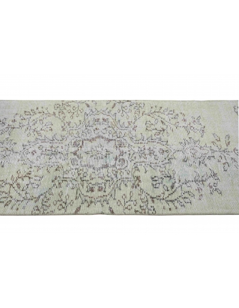 Green Overdyed Vintage Runner - 2`6″ x 7`7″