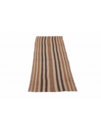 Striped Vintage Brown Kilim Runner - 2`7″ x 8`3″