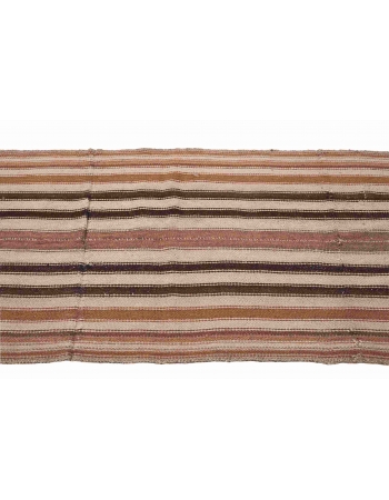Striped Vintage Brown Kilim Runner - 2`7″ x 8`3″