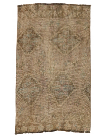 Vintage Faded Small Kars Rug - 2`5″ x 3`11″