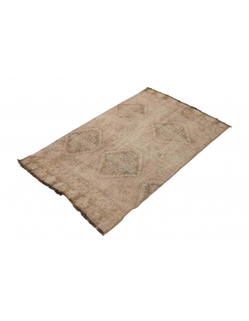 Vintage Faded Small Kars Rug - 2`5″ x 3`11″