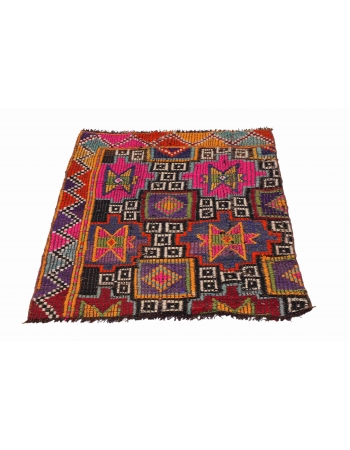 Small Vintage Colorful Ebroidered Kilim - 2`5″ x 3`5″