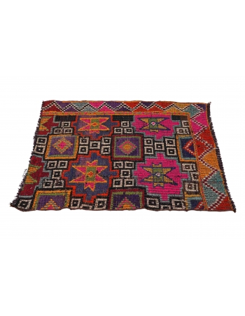 Small Vintage Colorful Ebroidered Kilim - 2`5″ x 3`5″