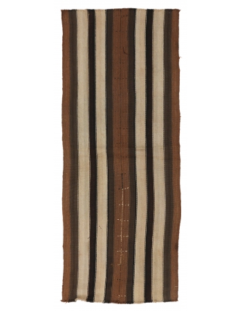 Brown Striped Vintage Kilim Runner - 2`7″ x 6`3″