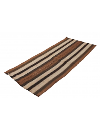 Brown Striped Vintage Kilim Runner - 2`7″ x 6`3″
