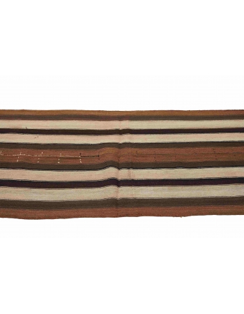 Brown Striped Vintage Kilim Runner - 2`7″ x 6`3″