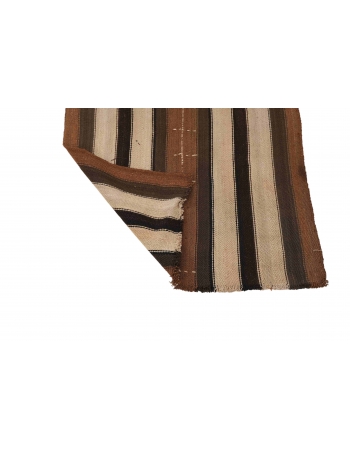 Brown Striped Vintage Kilim Runner - 2`7″ x 6`3″