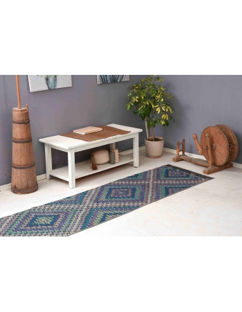 Embroidered Vintage Kilim Runner - 2`6″ x 14`1″