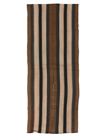 Brown Striped Vintage Kilim Runner - 2`7″ x 6`3″