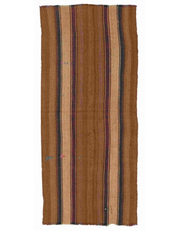 Brown Vintage Turkish Kilim Rug - 2`6″ x 5`11″