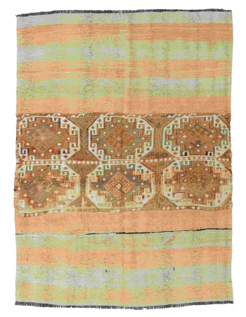 Decorative Vintage Embroidered Kilim Rug - 4`6″ x 6`3″