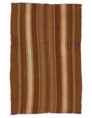 Small Vintage Brown Kilim Rug - 2`9″ x 3`11″