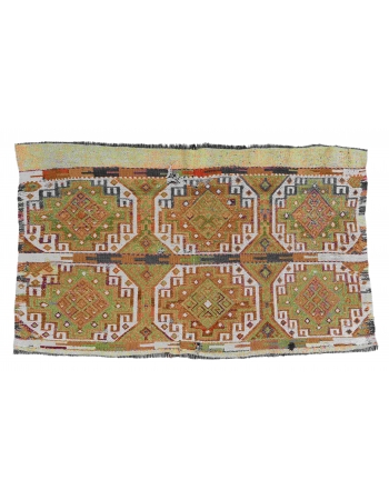 Small Vintage Embroidered Kilim Rug - 2`7″ x 4`5″