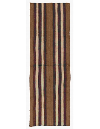Striped Brown Vintage Kilim Runner - 2`6″ x 8`2″