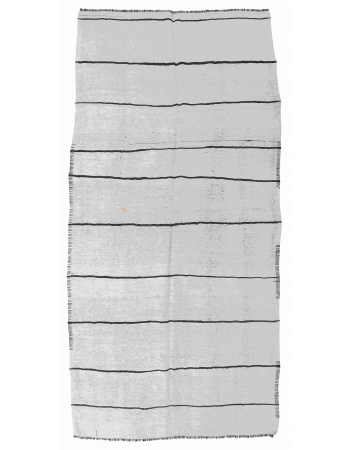 Striped Vintage Modern Hemp Kilim Rug - 6`0″ x 12`6″