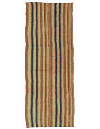 Vintage Brown Turkish Kilim Runner - 2`7″ x 7`9″