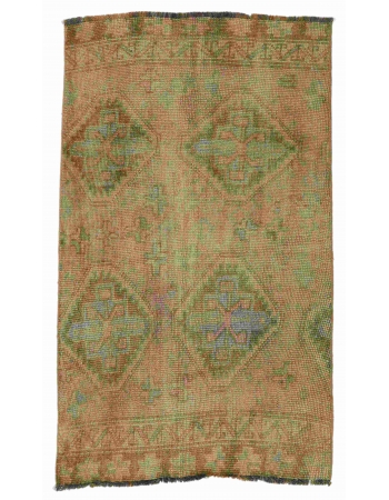 Vintage Faded Small Kars Rug - 2`5″ x 3`11″