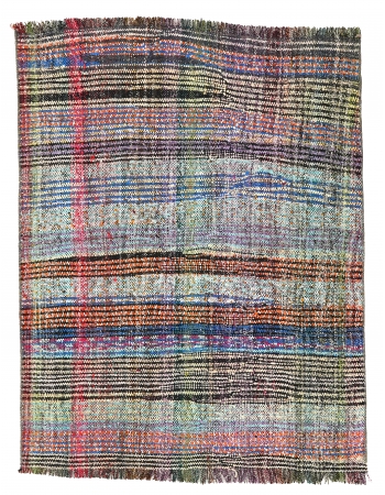 Vintage Small Turkish Rag Rug - 3`4″ x 4`5″