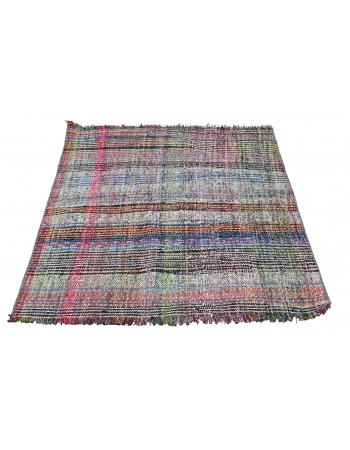 Vintage Small Turkish Rag Rug - 3`4″ x 4`5″