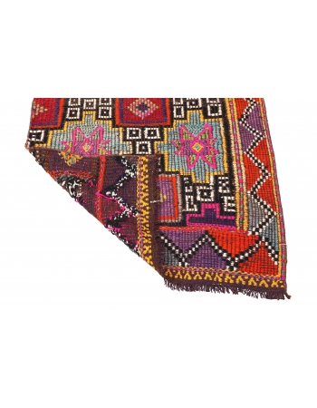 Ebroidered Small Vintage Kilim Rug - 2`7″ x 4`3″