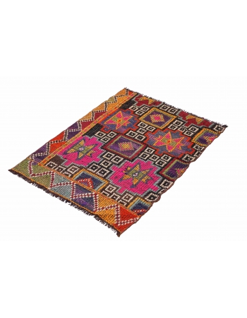 Small Ebroidered Vintage Kilim Rug - 2`7″ x 3`7″