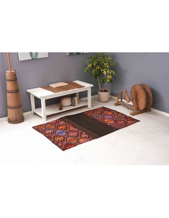 Decorative Vintage Turkish Kilim Rug - 3`5″ x 5`5″