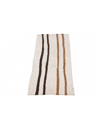 Small Striped Vintage Hemp Kilim Rug - 1`9″ x 4`9″