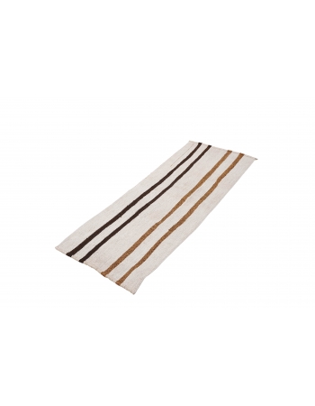 Small Striped Vintage Hemp Kilim Rug - 1`9″ x 4`9″