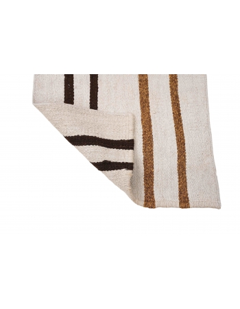 Small Striped Vintage Hemp Kilim Rug - 1`9″ x 4`9″