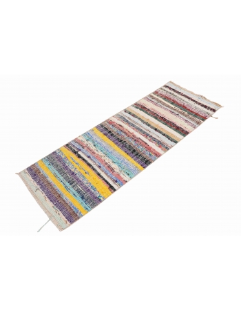 Vintage Decorative Small Rag Rug - 1`6″ x 4`7″