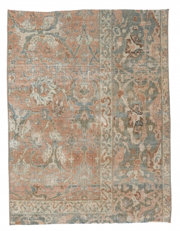 Vintage Washed Out Small Rug Fragment - 2`8″ x 3`6″