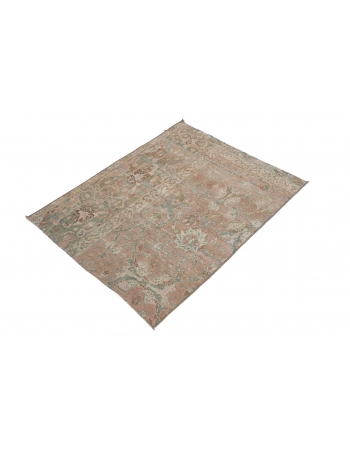 Vintage Washed Out Small Rug Fragment - 2`8″ x 3`6″