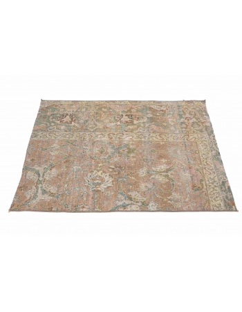 Vintage Washed Out Small Rug Fragment - 2`8″ x 3`6″