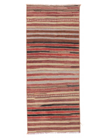 Striped Vintage Turkish Kilim Rug - 1`11″ x 4`5″